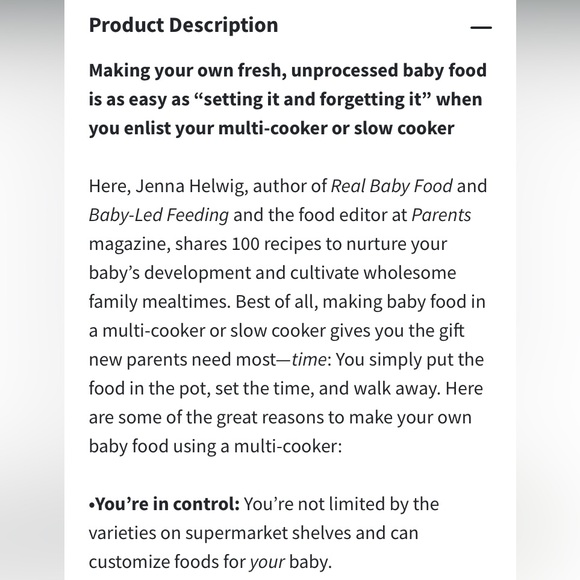 The Multi-Cooker Baby Food Cookbook by Jenna Helwig - Picture 2 of 16